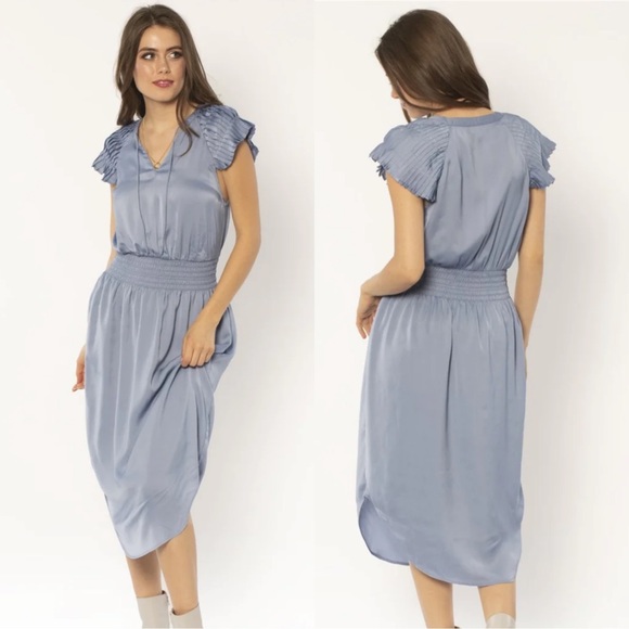 Amuse Society Isola Dress - Stone Blue - Picture 1 of 6